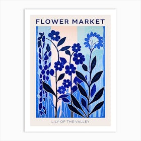 Blue Flower Market Poster Lily Of The Valley 3 Art Print