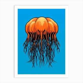 Lions Mane Jellyfish Pop Art 4 Art Print