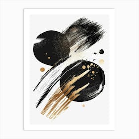 Abstract Black And Gold Painting 81 Art Print