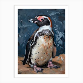 African Penguin Cuverville Island Oil Painting 4 Art Print