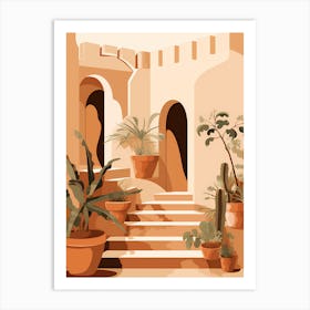 Amale0130 Abstract Illustrations Of Stairs And Plants In The St Dc211e65 48d0 4d0b 9368 Fabf640cf017 Art Print