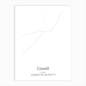 Cowell,Australia Minimalist Map Art Print