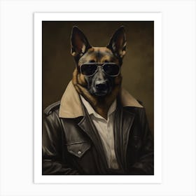 Gangster Dog German Shepherd Art Print