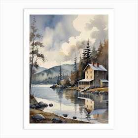 House By The Lake Art Print