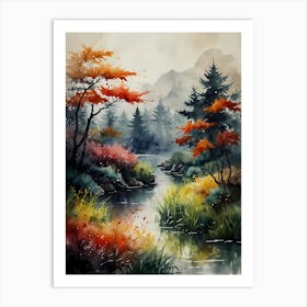 Asian Landscape Painting 48 Art Print