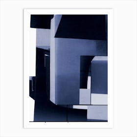 Abstract Blue No. 2 -  Geo Minimalist Abstract  Art Print