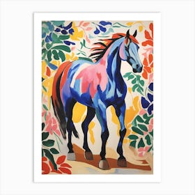 Blue Horse Art Print