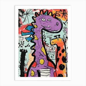 Abstract Dinosaur Graffiti Style Painting 4 Art Print