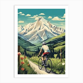 Tour De Mont Blanc France 14 Vintage Travel Illustration Art Print