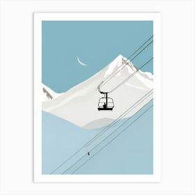 Ski Lift In The Mountains Art Print