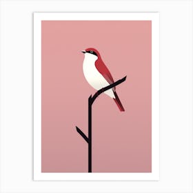 Minimalist Cowbird Illustration Art Print