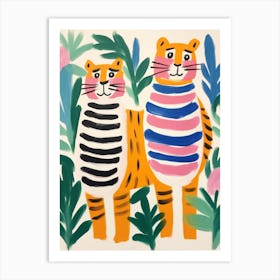 Colourful Kids Animal Art Tiger 3 Art Print