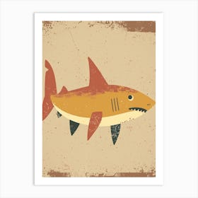 Muted Pastel Mustard Shark 1 Art Print