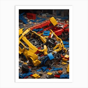 Lego Car Crash Art Print