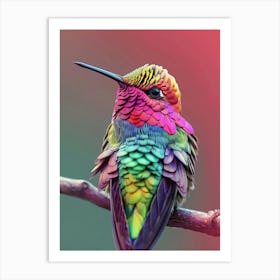 Colorful Hummingbird 1 Art Print