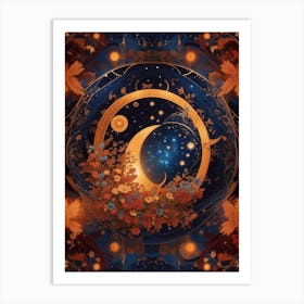 Moon And Stars Art Print