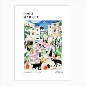 The Food Market In Vienna 3 Illustration Poster Art Print