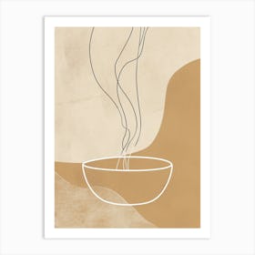 Bowl Of Soup Minimalist Line Art Monoline Illustration Art Print