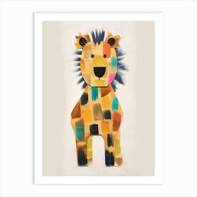 Lion Kids Patchwork Painting Art Print