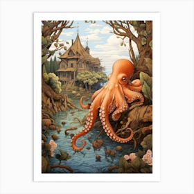 Curious Octopus 4 Art Print