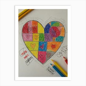 Heart Shaped Drawing 4 Art Print