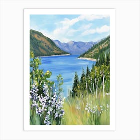 Wildflowers By The Lake Art Print