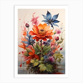 watercolor Flowers 1 Art Print