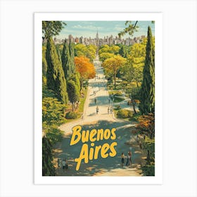 Aihrgdesign A Mid Century Modern Travel Poster For Buenos Aires 2 Art Print