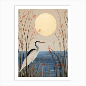 Bird Illustration Great Blue Heron 4 Art Print