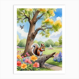 Squirrel In The Park Art Print