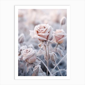 Frosty Botanical Rose 2 Art Print