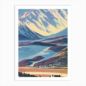 Mount Ruapehu, New Zealand Ski Resort Vintage Landscape 3 Skiing Poster Art Print