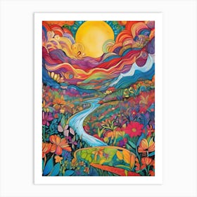 Sunrise In The Valley-Reimagined Art Print