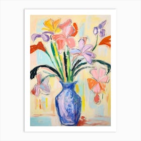 Flower Painting Fauvist Style Iris 2 Art Print