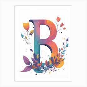 Colorful Letter B Illustration 58 Art Print