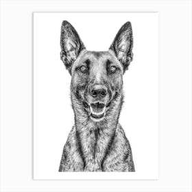 Portrait Of A German Shepherd 1 Art Print