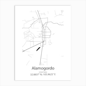 Alamogordo,United States Minimalist Map Art Print