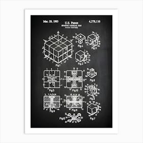 Rubik S Cube Spatial Logical Toy Game Room Art Rubik Game Game Art Game Blueprint Game Decor Rubik Cube Patent Print Eg1161 Art Print