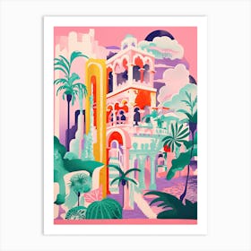 Monaco In Risograph Style 3 Art Print