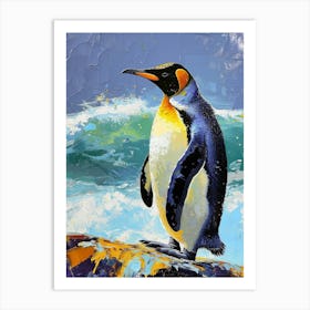 King Penguin St Kilda Breakwater Colour Block Painting 3 Art Print