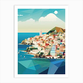 Ibiza, Spain, Geometric Illustration 3 Art Print