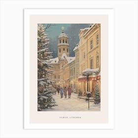 Vintage Winter Poster Vilnius Lithuania 2 Art Print