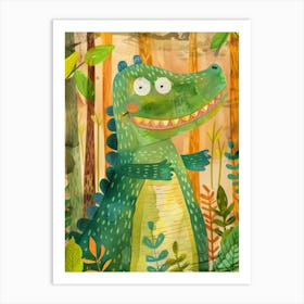 Crocodile In The Jungle Art Print