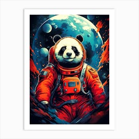 Panda Bear In Space Art Print