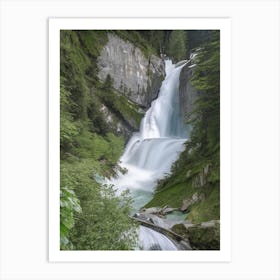 Trümmelbach Falls, Switzerland Realistic Photograph (1) Art Print