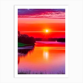 Sunrise Over River Waterscape Pop Art Photography 1 Art Print