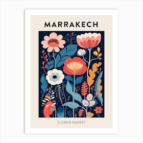 Flower Market Poster Marrakech Morocco 2 Art Print