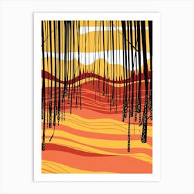 Abstract Japanese forest Art Print