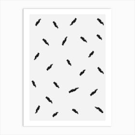 Black And White Brushstrokes Art Print