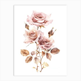 Watercolor Roses Art Print